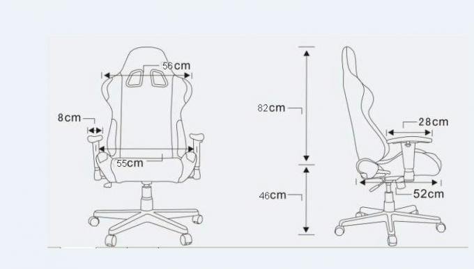 Chaise réglable en cuir durable de bureau d'unité centrale pour le travail, l'étude, le repos et le sommeil